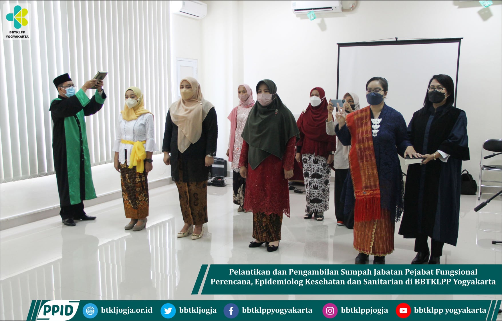 Pelantikan dan Pengambilan Sumpah Jabatan Pejabat Fungsional Perencana, Epidemiolog Kesehatan dan Sanitarian di BBTKLPP Yogyakarta